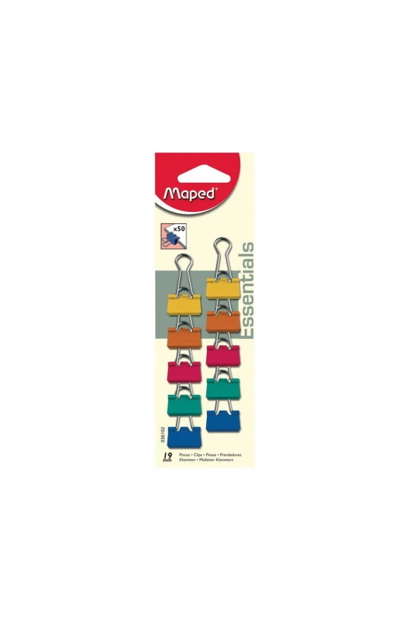 Maped Kıskaç (Klips) Renkli 10 LU 19 MM 036102 ürün görseli 1