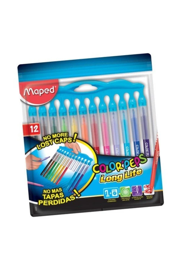 Maped Color Peps Long Life Keçeli Kalem 12 li ürün görseli 1