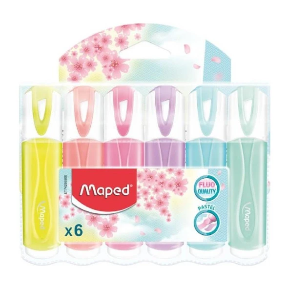 Maped Fosforlu Kalem Pastel Renk 6  Lı İşaretleme Kalemi ürün görseli 1