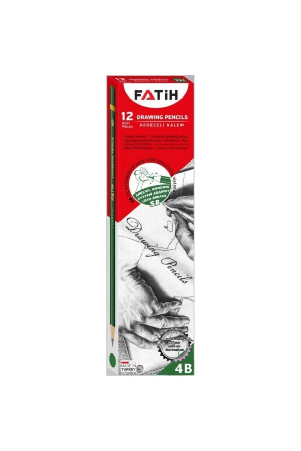 Fatih Kurşun Kalem Dereceli 4B 12'Li ürün görseli 1