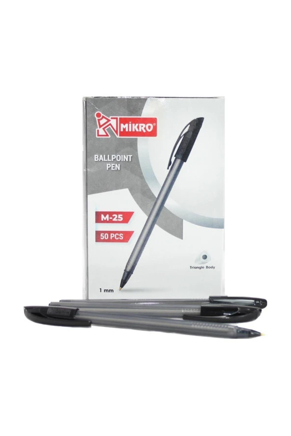 Mikro Siyah Tükenmez Kalem 50'li ürün görseli 1