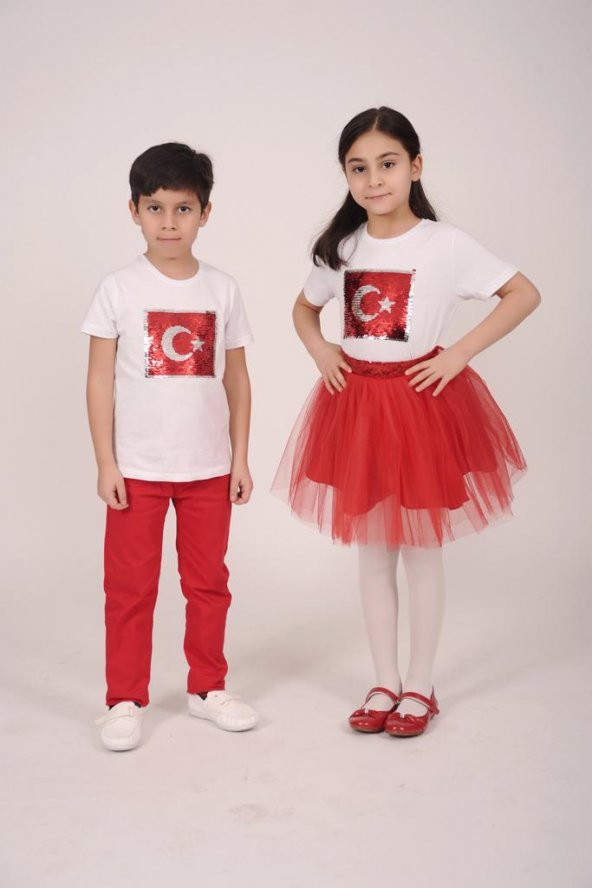 Paletli Ay Yıldız Bayrak Tişört ürün görseli 1