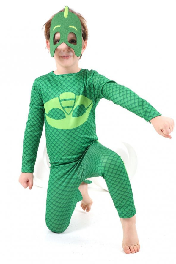 Pijamaskeliler Kertenkele Kostümü Maskeli Pjmasks KertenkeleÇocuk ürün görseli 1