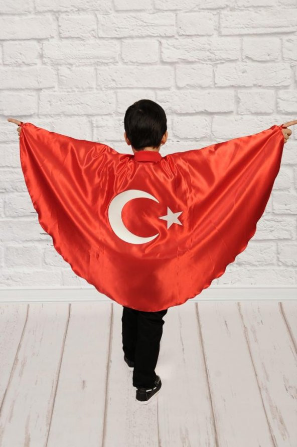 23 NİSAN AY YILDIZLI KIRMIZI PELERİN ürün görseli 1