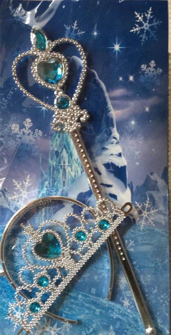 Elsa frozen Taç ve Asa takım ikili Aksesuar ürün görseli 1