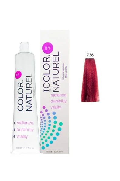Color Naturel Kalıcı Saç Boyası 100 ml 7.66 Şarap Kızılı ürün görseli 1