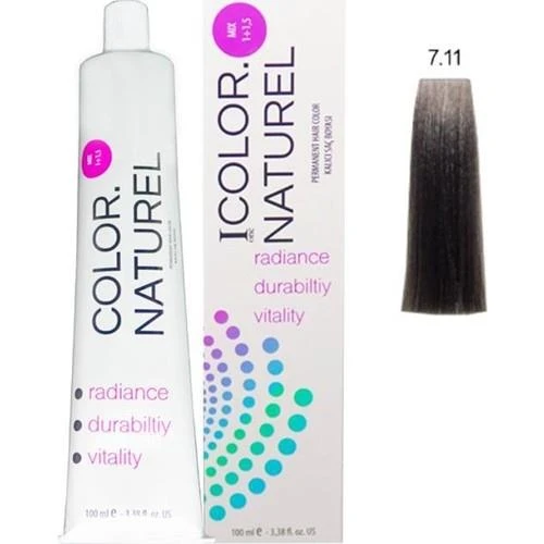 Color Naturel Kalıcı Saç Boyası 100 ml 7.11 Yoğun Küllü Kumral ürün görseli 1