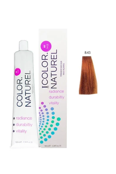 Color Naturel Kalıcı Saç Boyası 100 ml 8.43 Açık Bakır Altın ürün görseli 1