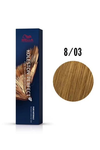 Wella Koleston Perfect Me Tüp Boya 60 ml 8/03 Açık Altın Sarısı ürün görseli 1