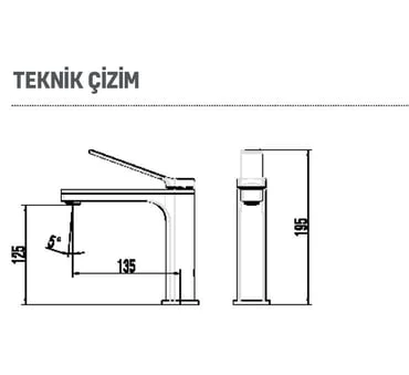 CREAVİT RT1500 Ritmo Lavabo Armatürü - Resim 5