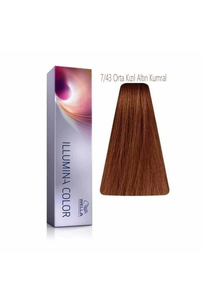 Wella İllumina 7/43 Orta Kızıl Altın Kumral Saç Boyası 60 ml ürün görseli 1