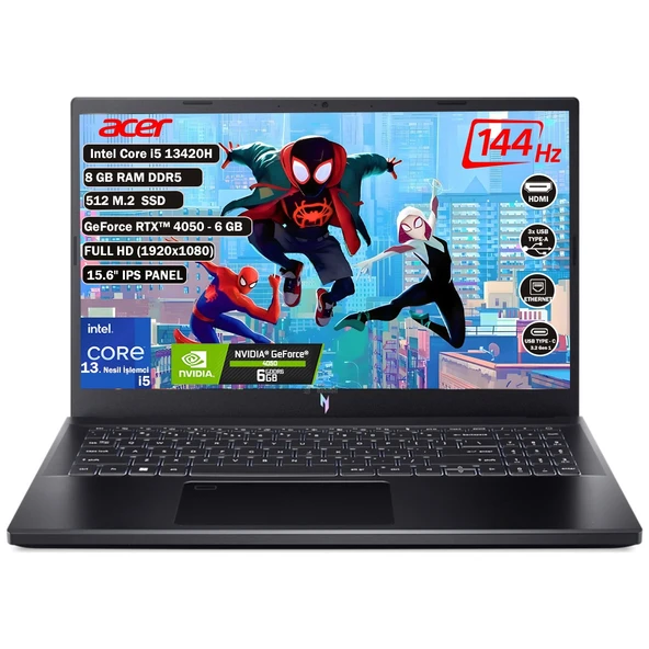 Acer ANV15-51 NH.QNBEY.001 i5-13420H RTX4050 8GB 512GB Linux ürün görseli 1