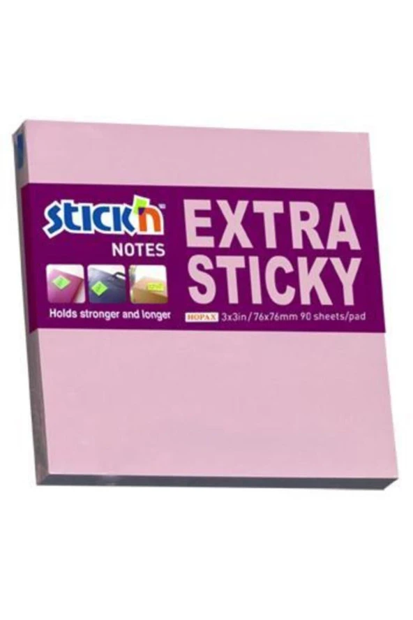Hopax Stickn 76x76mm Extra Yapışkanlı Not Kağıdı Pastel Pembe 90 Yaprak ürün görseli 1