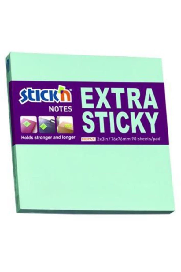 Hopax Stickn 76x76mm Extra Yapışkanlı Not Kağıdı Pastel Mavi 90 Yaprak ürün görseli 1