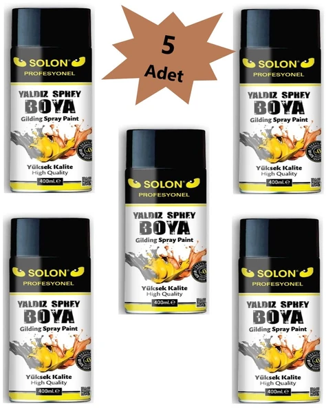 5 Adet Bakır Yaldız Sprey Boya 400 Ml ürün görseli 1
