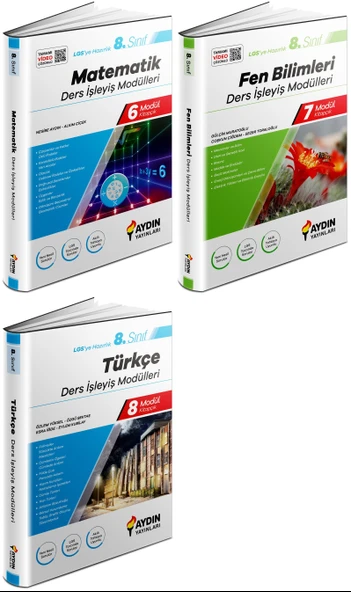 Aydın 2024 8. Sınıf Matematik + Türkçe + Fen Bilimleri Ders İşleyiş Modülleri Seti 3 Kitap ürün görseli 1