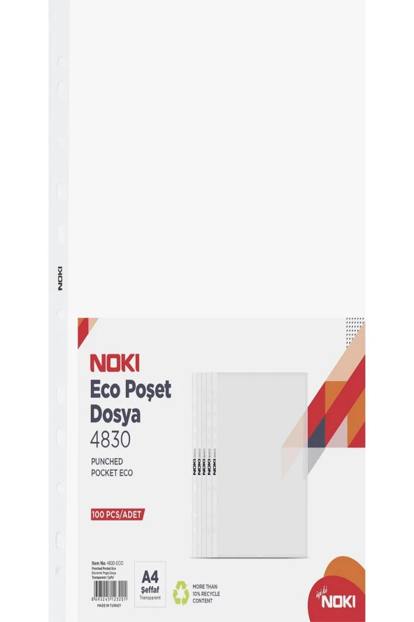 Noki Poşet Dosya Ekonomik 100 LÜ A4 4830-ECO ürün görseli 1
