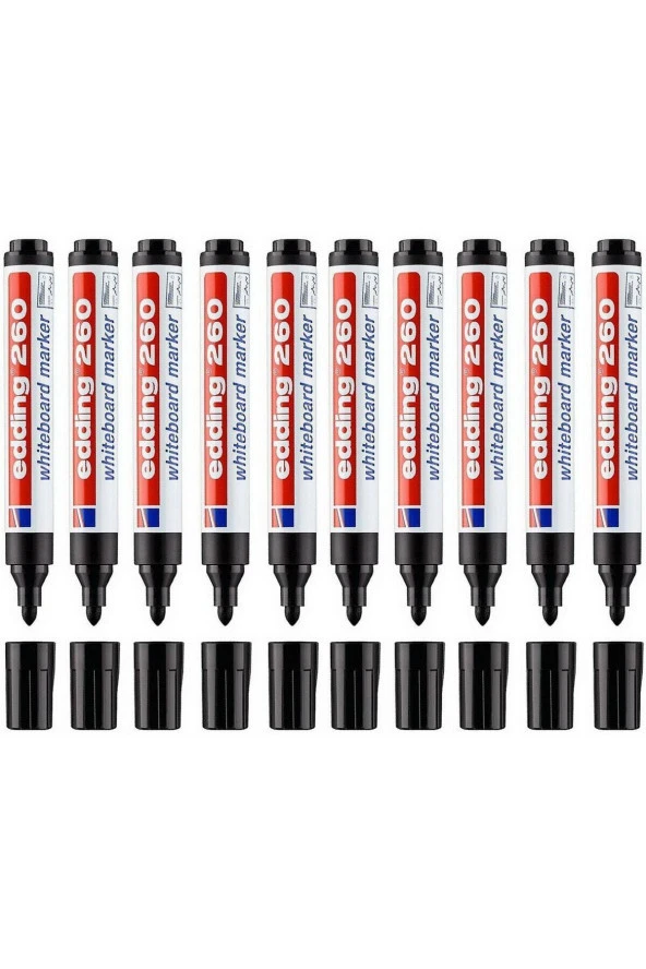 Edding Tahta Kalemi Yuvarlak Uçlu 1.5-3MM Siyah 260 (10'Lu Kutu) ürün görseli 1