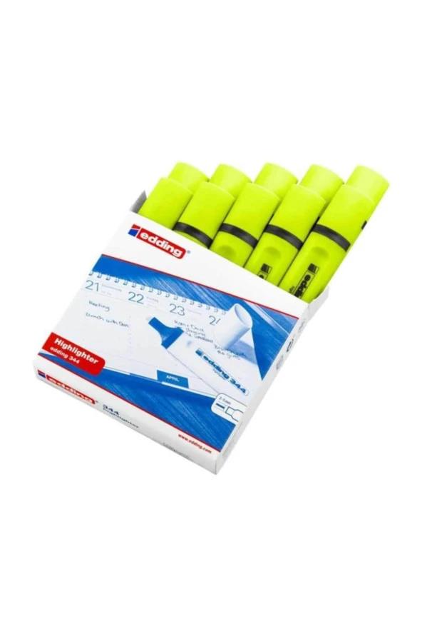 Edding Fosforlu Kalem Sarı 10'lu (1 Paket 10 Adet) ürün görseli 1