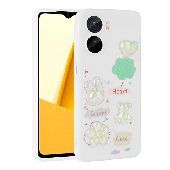 Zore Vivo ile uyumlu Y16 Kılıf Kabartma Figürlü Parlak Toys Silikon Kapak ürün görseli 1
