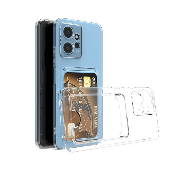 Zore Xiaomi ile uyumlu Redmi Note 12 5G Kılıf Kartlıklı Şeffaf Setra Clear Silikon Kapak ürün görseli 1