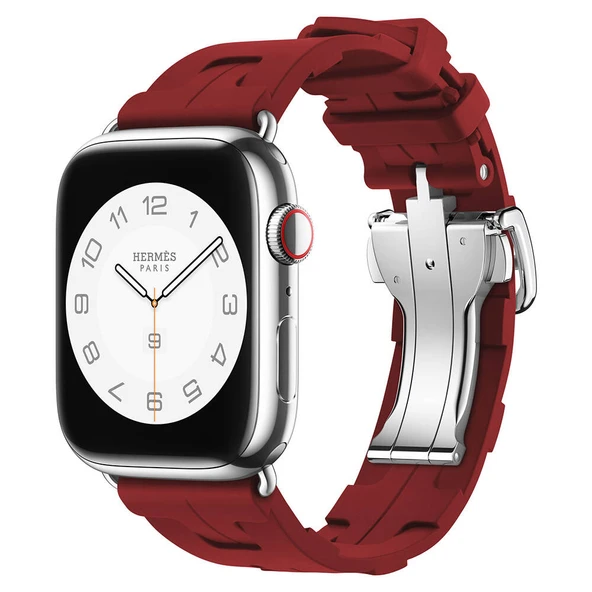 Zore Apple ile uyumlu Watch 7 45mm Spor Görünümlü KRD-94 Silikon Kordon ürün görseli 1