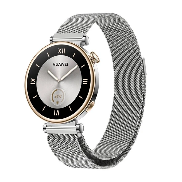 Zore Huawei ile uyumlu GT4 41mm KRD-01 18mm Metal Hasır Kordon ürün görseli 1