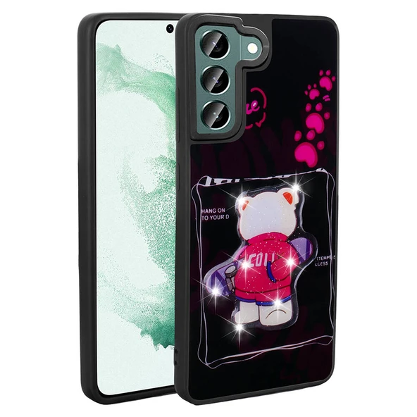 Zore Galaxy ile uyumlu S21 FE Kılıf Parlayan Kabartmalı İkonik Figürlü Amas Silikon Kapak ürün görseli 1
