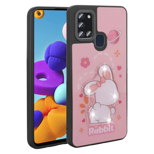 Zore Galaxy ile uyumlu A21S Kılıf Parlayan Kabartmalı İkonik Figürlü Amas Silikon Kapak ürün görseli 1