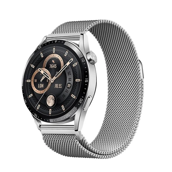 Zore Galaxy ile uyumlu Watch 46mm Band-12 22mm Metal Hasır Kordon ürün görseli 1