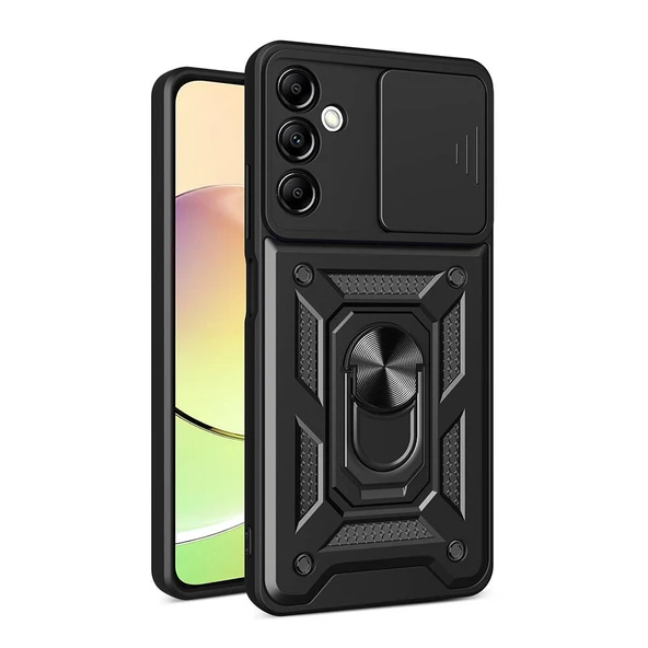 Zore Galaxy ile uyumlu A14 Kılıf Magnetik Standlı Kamera Korumalı Sürgülü Vega Kapak ürün görseli 1
