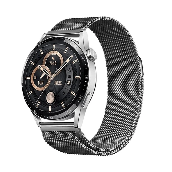 Honor Magic 2 46mm Zore Band-12 22mm Metal Hasır Kordon ürün görseli 1