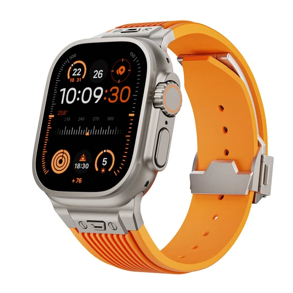 Zore Apple ile uyumlu Watch 7 45mm KRD-113 Spor Görünümlü Silikon Kordon ürün görseli 1