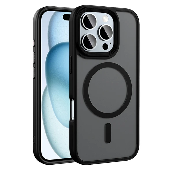 Zore Apple ile uyumlu iPhone 16 Pro Max Kılıf Mat Arka Yüzey Wireless Şarj Özellikli Flet M-safe Kapak ürün görseli 1