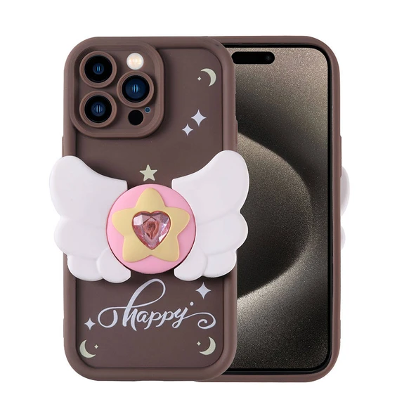 Zore Apple ile uyumlu iPhone 15 Pro Kılıf Kamera Korumalı Figür Tasarımlı Kapya Kapak ürün görseli 1