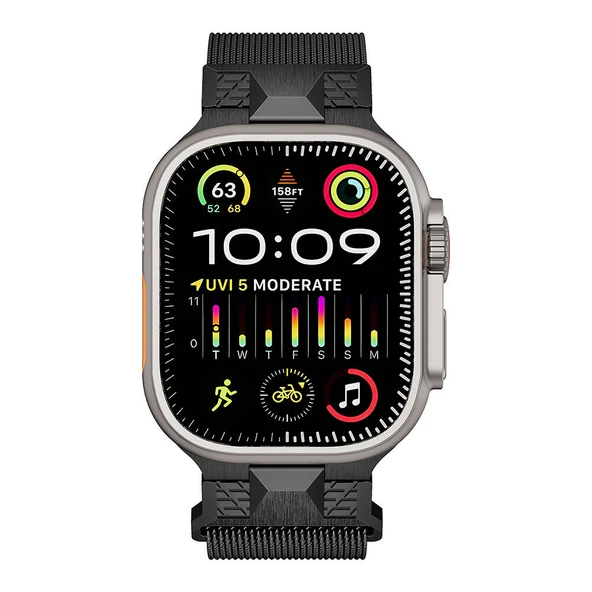 Zore Apple ile uyumlu Watch Ultra 49mm KRD-107 Metal Hasır Kordon ürün görseli 1