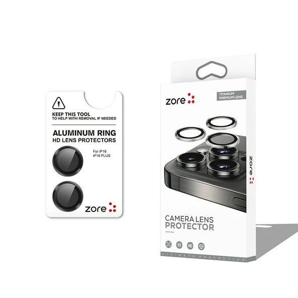 Zore Apple ile uyumlu iPhone 16 CL-12 Premium Safir Parmak İzi Bırakmayan Anti-Reflective Kamera Lens Koruyucu ürün görseli 1