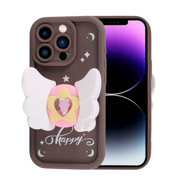 Zore Apple ile uyumlu iPhone 14 Pro Max Kılıf Kamera Korumalı Figür Tasarımlı Kapya Kapak ürün görseli 1