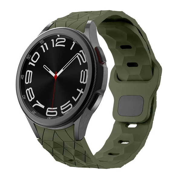 Zore Galaxy ile uyumlu Watch 6 44mm KRD-116 20mm Futbol Desenli Spor Tasarımlı Silikon Kordon ürün görseli 1