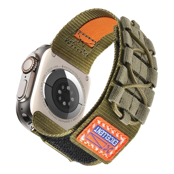 Zore Apple ile uyumlu Watch 42mm KRD-112 Orbital Örgülü Halat Tasarımlı Naylon Kumaş Hasır Kordon ürün görseli 1