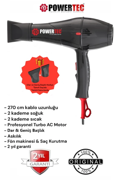 Powertec TR-701 Profesyonel Fön Makinesi Performance 2500 ürün görseli 1