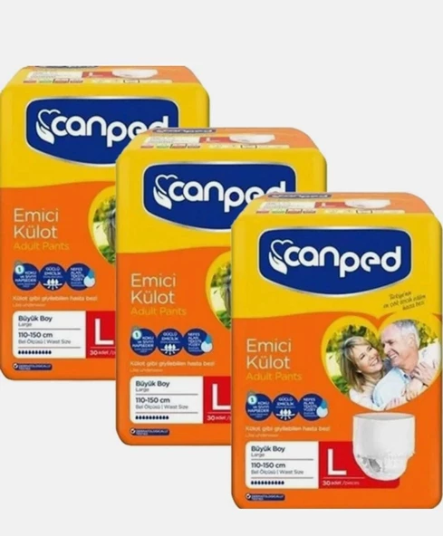 Canped Emici Külot Büyük Boy L 30'lu 3 Adet Hasta Bezi ürün görseli 1