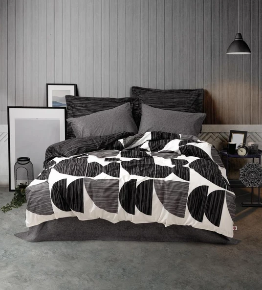 Cotton Box Modern Çift Kişilik Nevresim Takımı Niko Antrasit ürün görseli 1