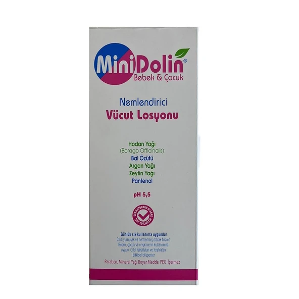 Dermadolin Minidolin Bebek ve Çocuk Nemlendirici Vücut losyonu 250ml ürün görseli 1