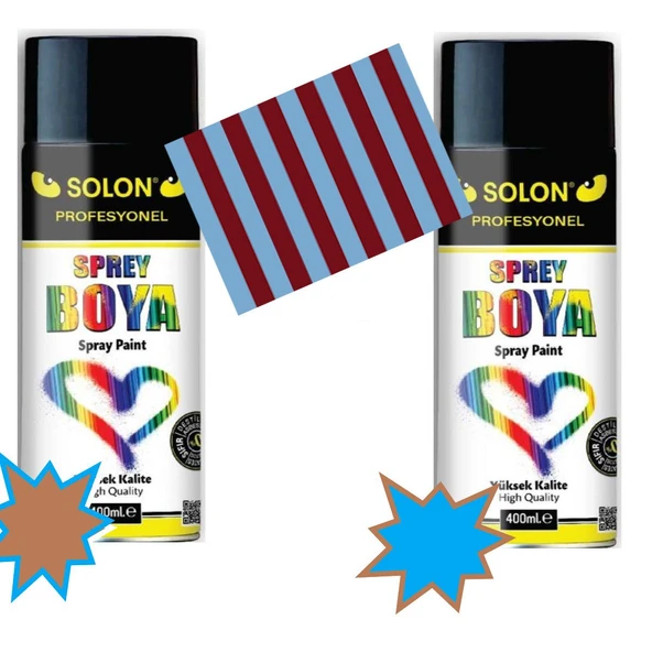 Taraftar Seti Sprey Boya, Koyu Kahve-Mavi 400 ml ürün görseli 1