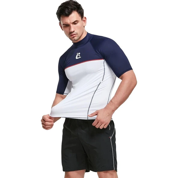 Cressi Shield Man Mavi-Beyaz Rash Guard 2XSmall - Resim 10