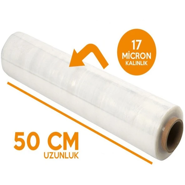Palet Streç 50 CM 17 Mic. 2000Gr / 300mt - Resim 2