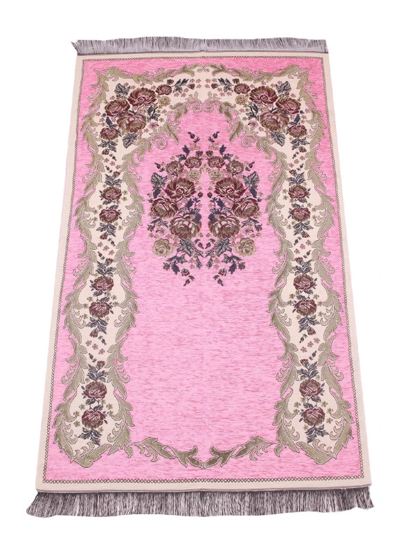 Lüks Gülce Şönil Seccade - 0260 - Pembe Renk ürün görseli 1
