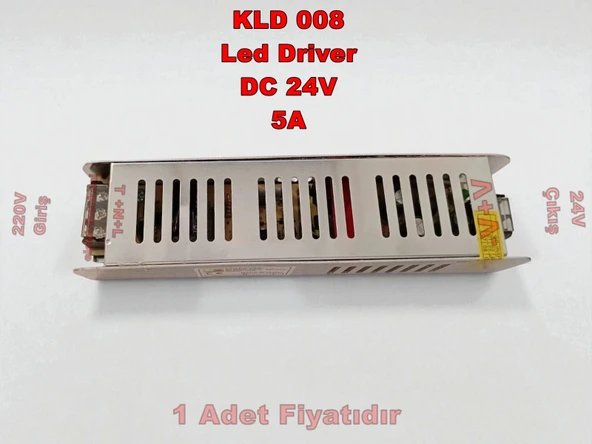 K2 24V 5A Adaptör Metal Kasa 120W IP20 ürün görseli 1