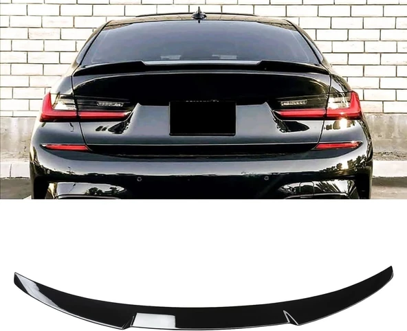 AUTOGP Bmw g20 m3 yarasa bagaj üstü spoiler siyah boyalı plastik 2019+ ürün görseli 1